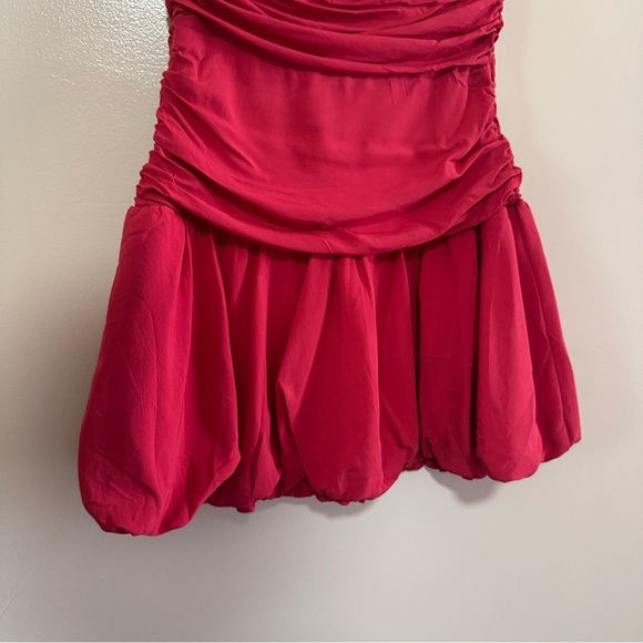 Princess Polly Glamour Girl Red Strapless Bubble Hem Mini Dress Size 6 Feminine - Picture 7 of 8